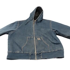 Carhartt Blue Hooded Jean Jacket